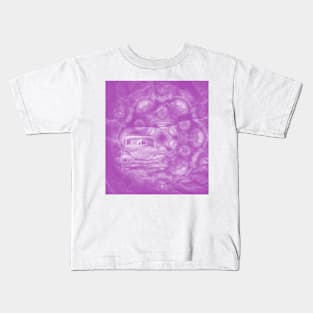 car wreck exploding from fractured purple fractal Kids T-Shirt